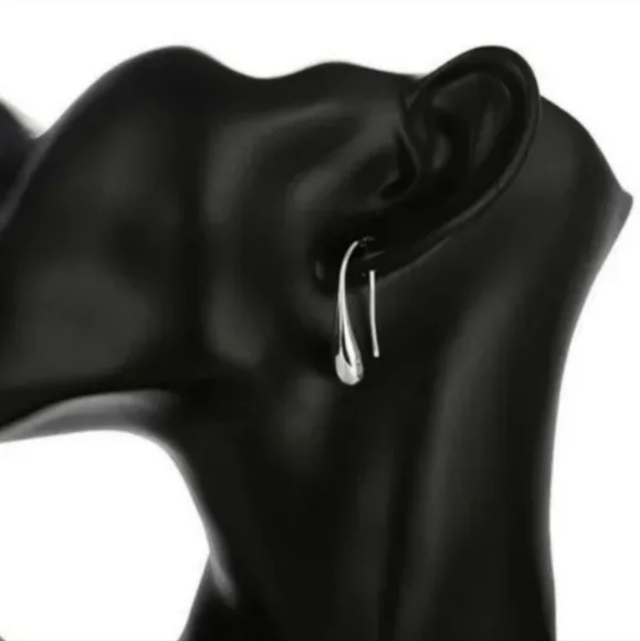 925 Sterling Silver Waterdrop Jewelry Set Bracelet Necklace Earrings and Ring - Picture 14 of 16